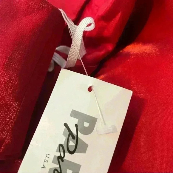 Vintage 90s Iridescent Red Prom Dress Size XL Embellished Empire Waist NEW - Picture 14 of 16